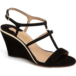 Salvatore Ferragamo Pakuna Suede Wedge Heels